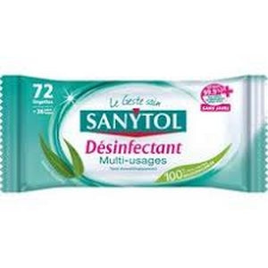 72 lingettes SANYTOL multi-usages extra larges biodégradables