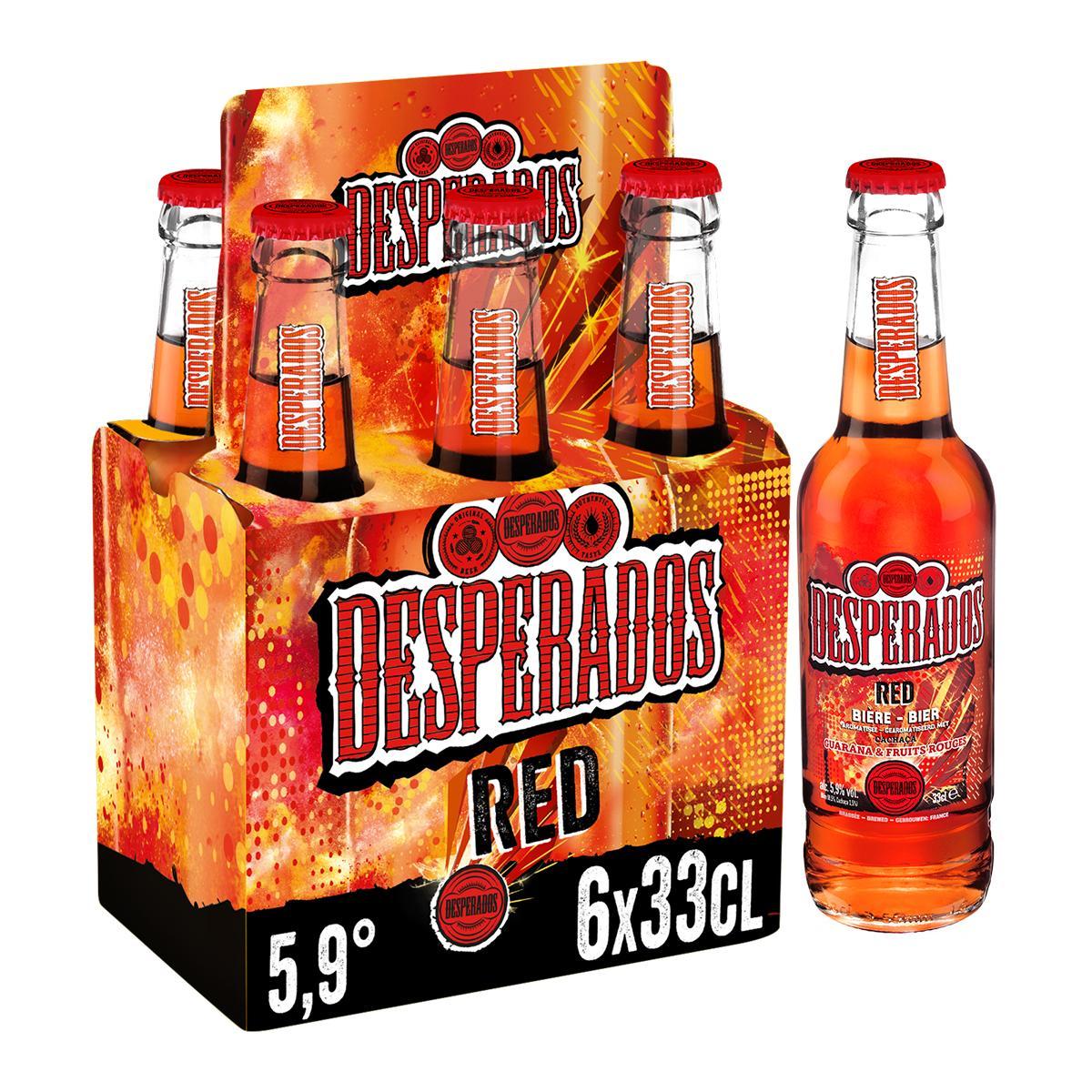 Bière aromatisée à la tequila DESPERADOS RED 6x33cl