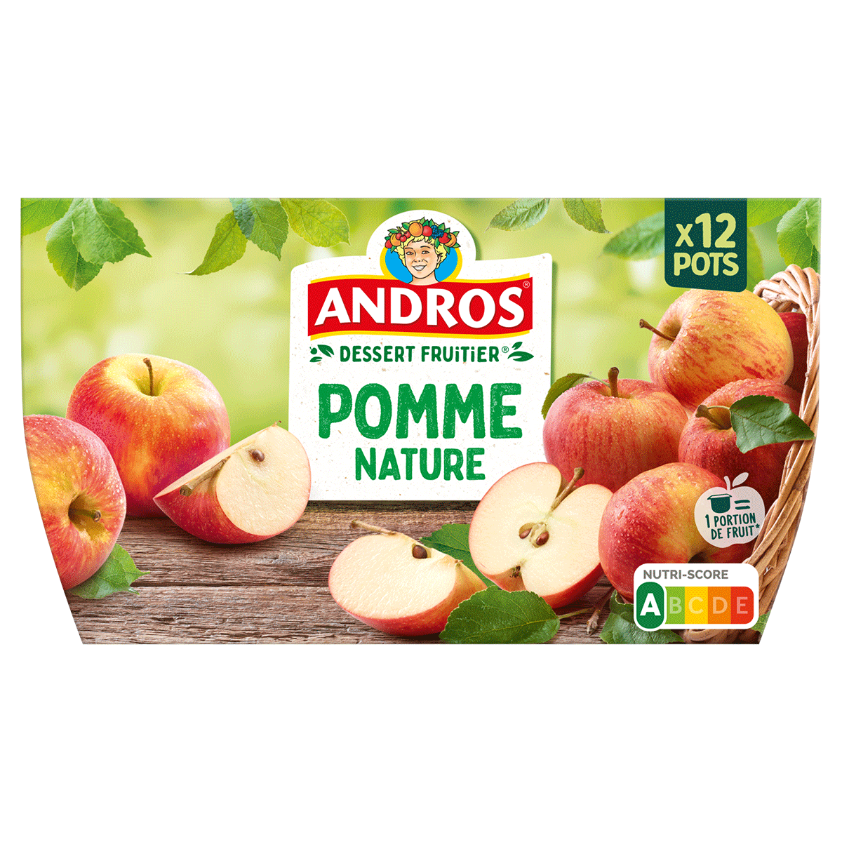 Compote de pomme ANDROS 12x100g