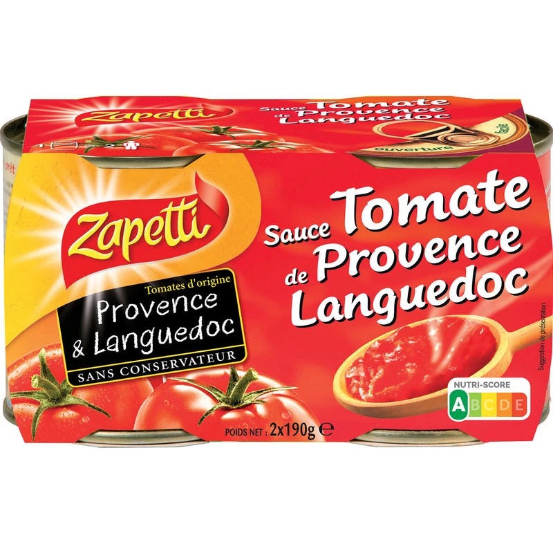 Sauce Tomate de Provence Languedoc ZAPETTI cartfrance