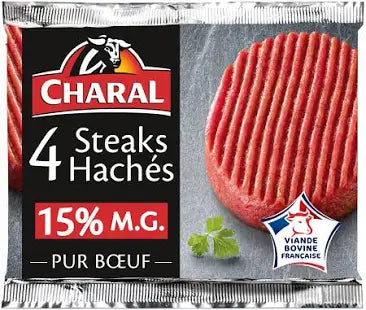 4 steaks hachés CHARAL 15% de matière grasse