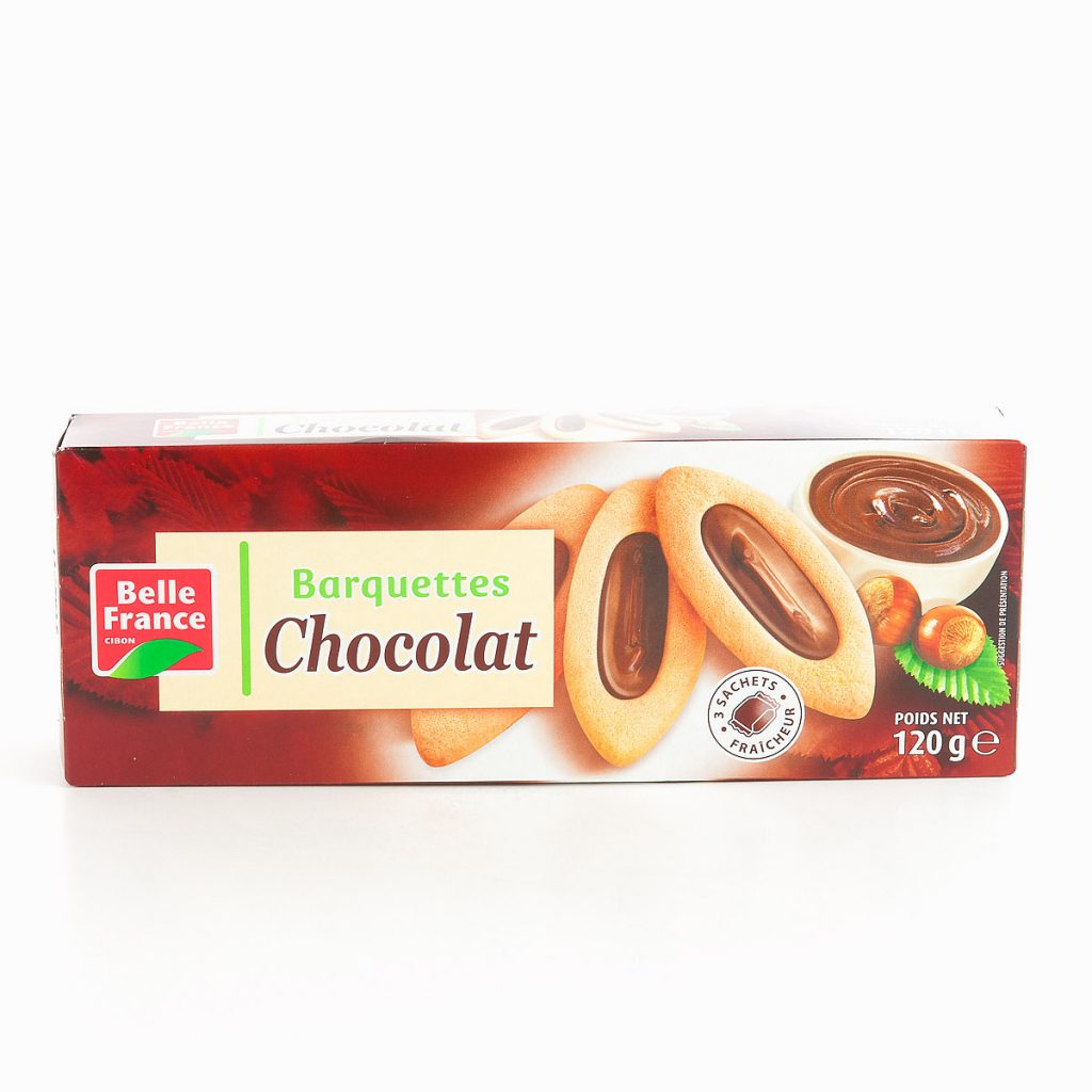 Biscuits barquettes chocolat 120g BELLE FRANCE