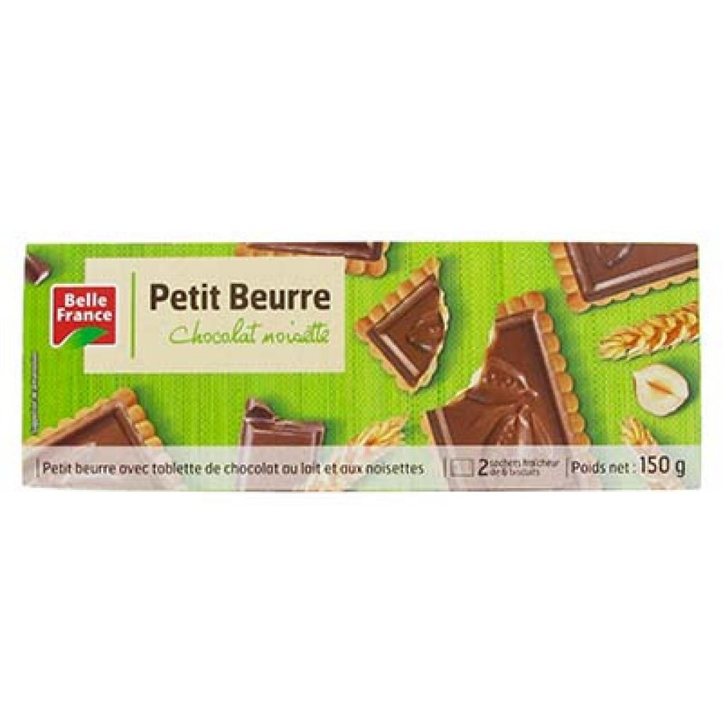 Biscuits petit beurre chocolat noisette BELLE FRANCE 150g