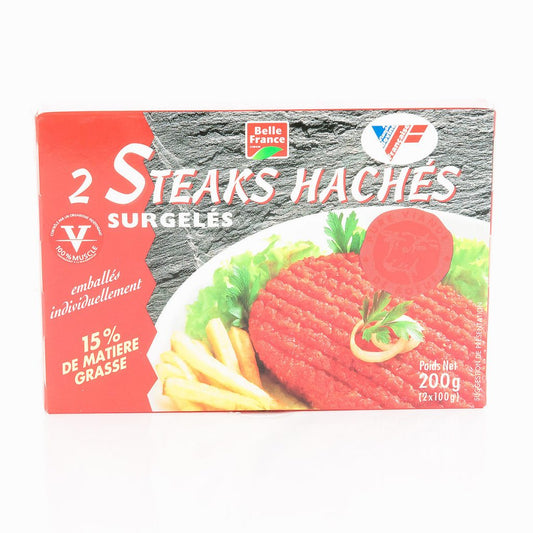 2 steaks hachés surgelés 200g BELLE FRANCE