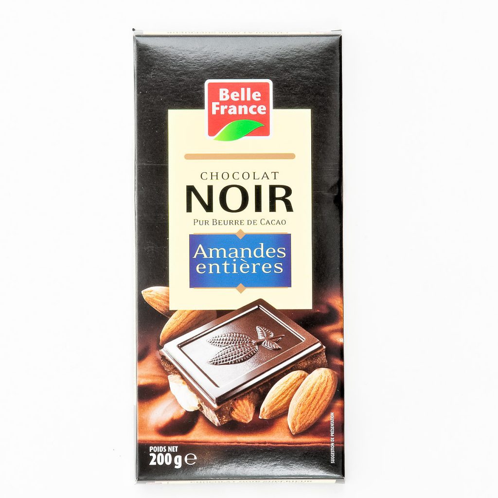 Chocolat noir amande entière 200g BELLE FRANCE