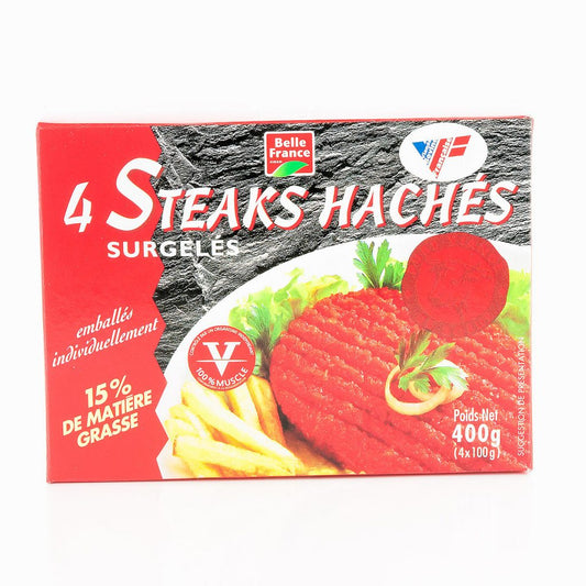 4 steaks hachés surgelés 400g BELLE FRANCE