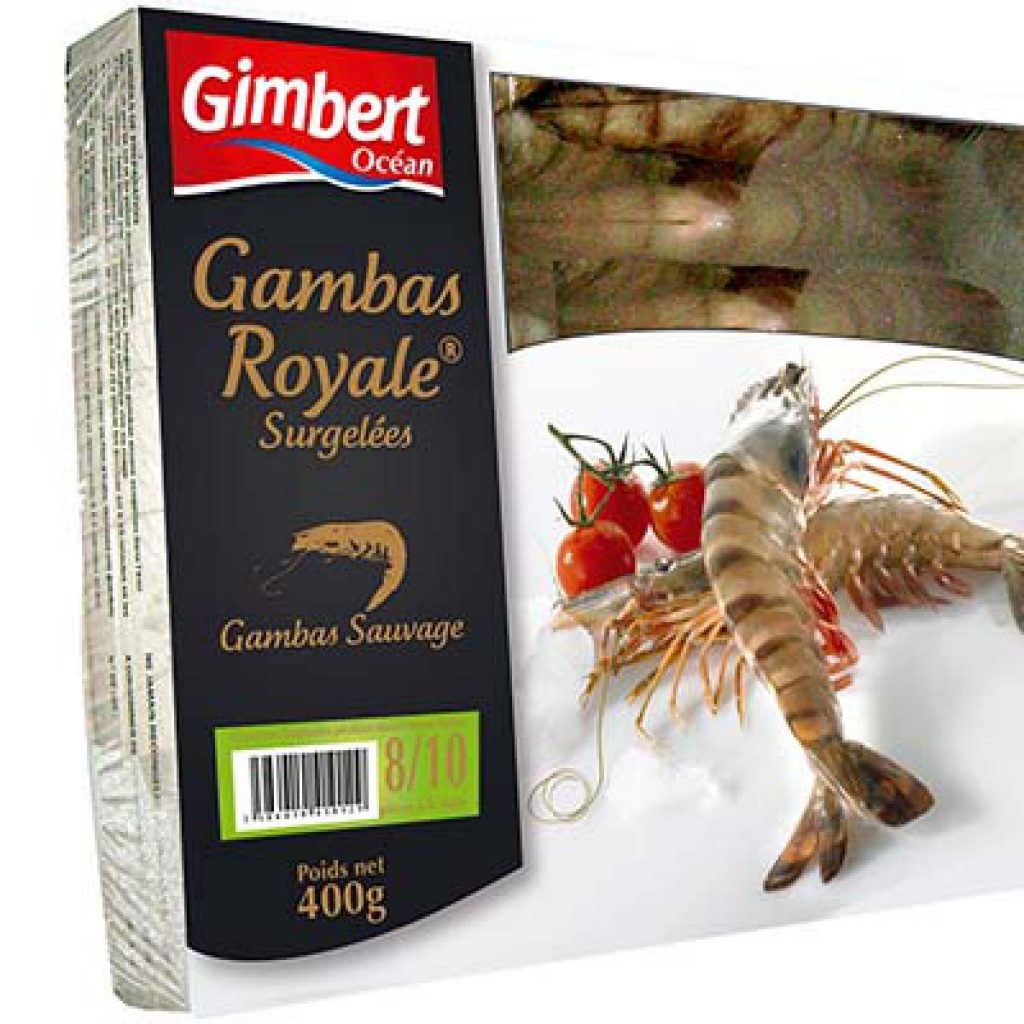 Gambas royales 400g surgelées 8/10  GIMBERT