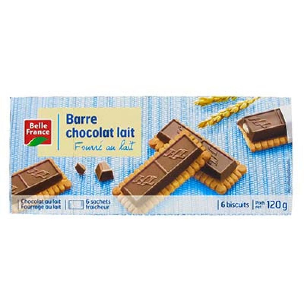 6 Barre chocolat au lait fourré au lait BELLE FRANCE 120g