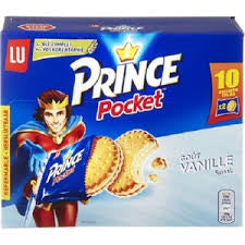 Biscuits fourrés á la vanille Prince de LU Pocket 400g