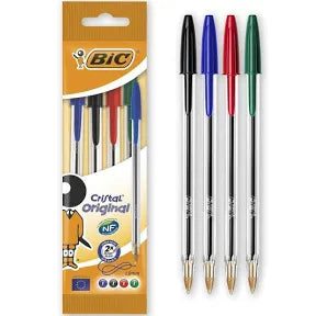BIC cristal original Noir bleu rouge vert