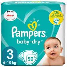 50 couches 3 baby-dry PAMPERS