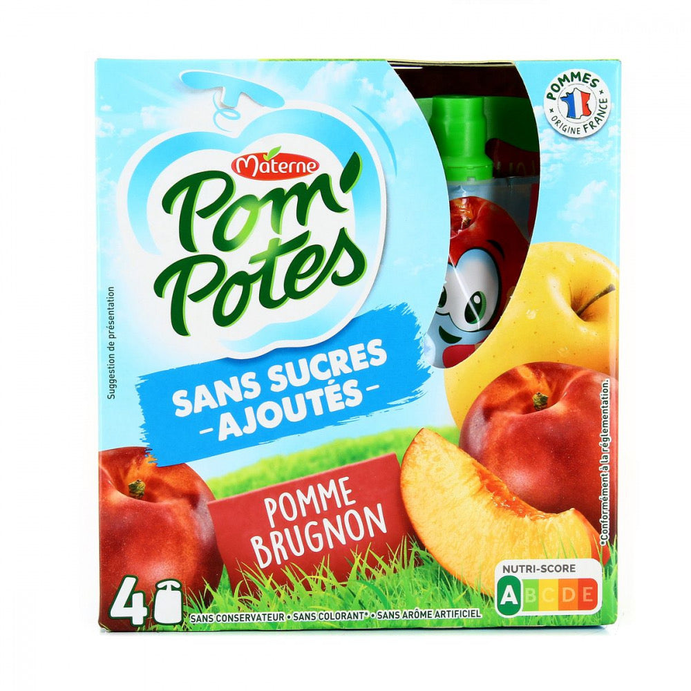 4 compotes de pomme sans sucres ajoutés POM'POTES