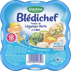 Blédichef BLEDINA fondue de légumes verts et lieu dès 18 mois    260g