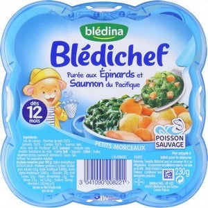 Blédichef BLEDINA purée aux épinard et saumon dès 12 mois    230g