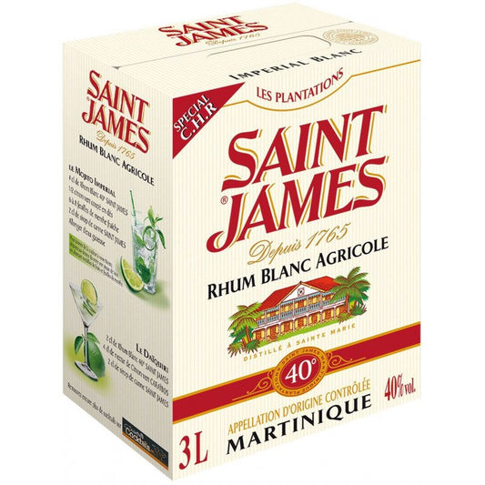 3 litres Rhum Blanc Agricole 40° SAINT-JAMES