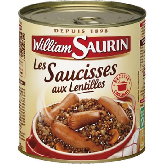 cassoulet William SAURIN saucisses lentilles