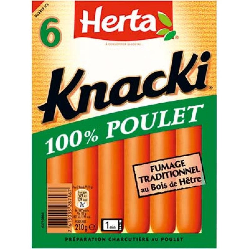 6 charcuterie au poulet Knacki HERTA