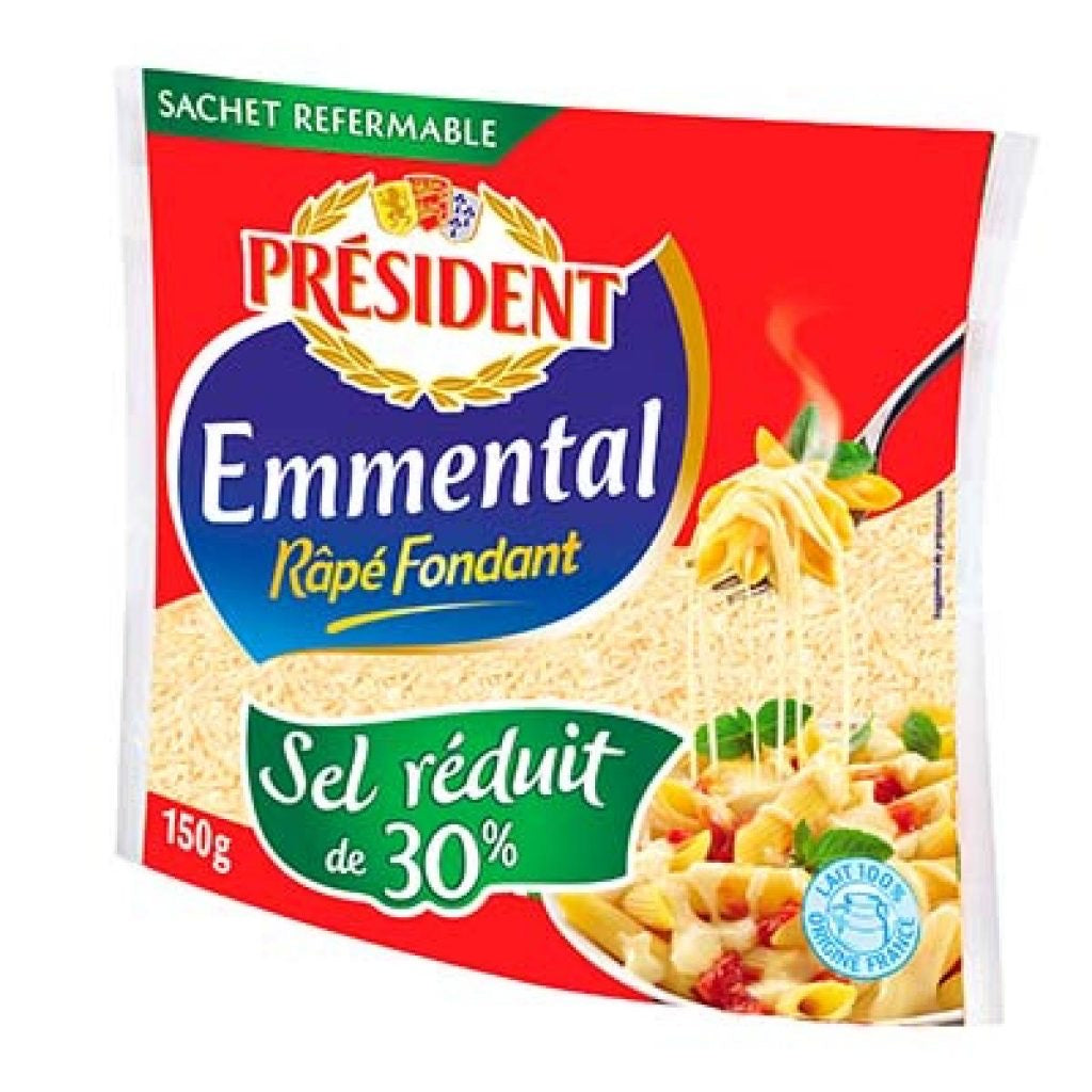 Emmental rapé fondant PRESIDENT sel réduit